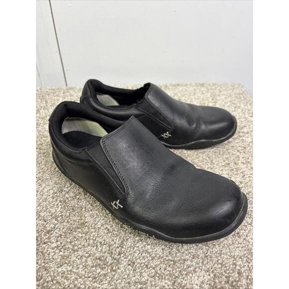 Kuru Shoes Womens 9 Wide Kivi Slip On Comfort Leather Casual Closed Toe Black - Picture 2 of 13